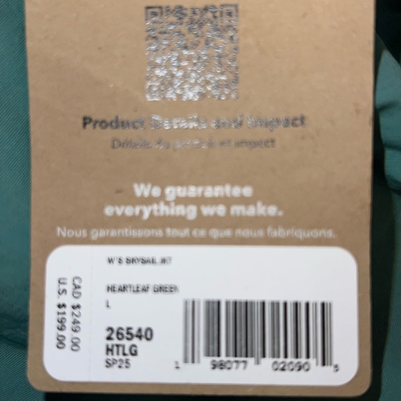 NOT FOR SALE Patagonia NWT Women's Skysail Jacket in Heartleaf Green size large - Picture 5 of 10